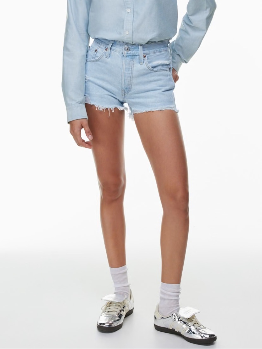 Levi's Light Wash High-Rise Denim Jean Shorts